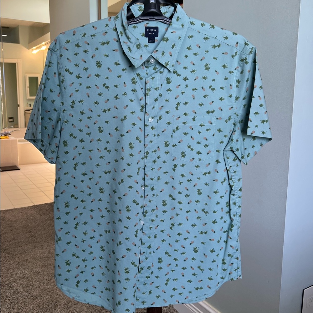 Men’s JCrew Tropical Button Down Short Sleeve Shirt SIZE LARGE